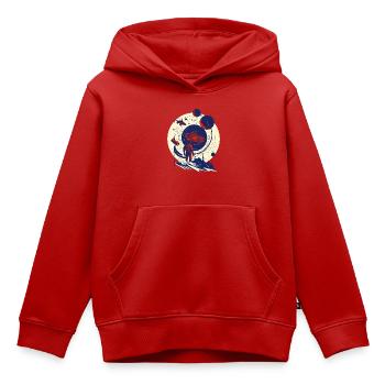Astronaut am kosmischen Portal - Kinder Premium Organic Hoodie - Rot - Vorne - AI Model Kid Female (0cm)