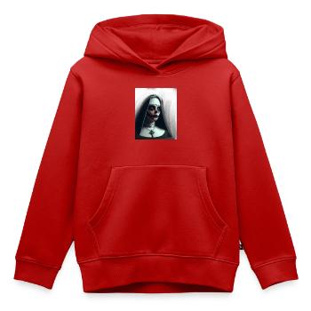 Nonne démoniaque dans le brouillard - Sweat Premium à capuche enfant bio - rouge - Devant - AI Model Kid Female (0cm)