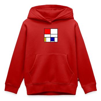 Mondrian 3 - Kinder Premium Organic Hoodie - Rot - Vorne - AI Model Kid Female (0cm)