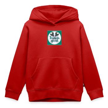 MERCI ARTISAN - PINCES - Sweat Premium à capuche enfant bio - rouge - Devant - AI Model Kid Female (0cm)