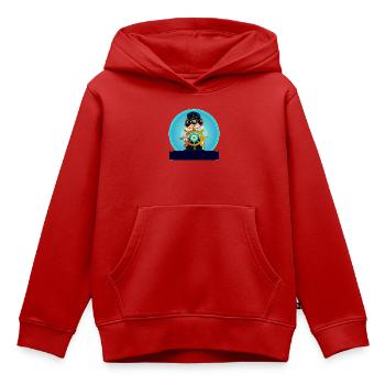 Cadeaux personnalisés - Prénom - Voile - Sweat Premium à capuche enfant bio - rouge - Devant - AI Model Kid Female (0cm)
