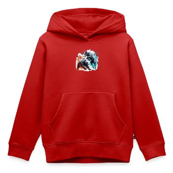 Finanzen Stier Bär Kampf Wallstreet Geschenk - Kinder Premium Organic Hoodie - Rot - Vorne - AI Model Kid Female (0cm)