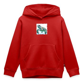 Unterwasser Schildkroeten Nahaufnahme - Kinder Premium Organic Hoodie - Rot - Vorne - AI Model Kid Female (0cm)