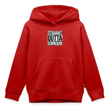 Straight Outta Schöneberg BERLIN - Kinder Premium Organic Hoodie - Rot - Vorne - AI Model Kid Female (0cm)