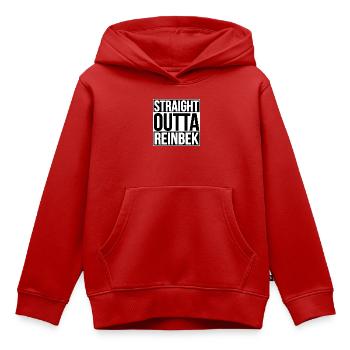 Straight Outta Reinbek - Kinder Premium Organic Hoodie - Rot - Vorne - AI Model Kid Female (0cm)