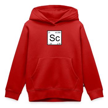 Scandium Sc Periodic Table Minimalism - Kids Premium Organic Hoodie - red - Front - AI Model Kid Female (0cm)