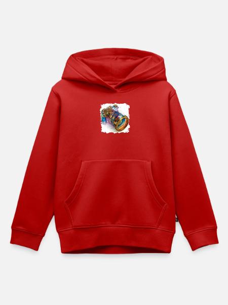 Digitalkamera als CAD-Design Blaupause - Kinder Premium Organic Hoodie - Rot