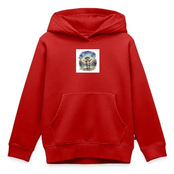 Mehni le cow-boy Koala - Sweat Premium à capuche enfant bio - rouge - Devant - AI Model Kid Female (0cm)