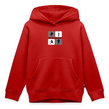 Basketball Silhouettes Dynamics - Kids Premium Organic Hoodie - red - Front - AI Model Kid Female (0cm)