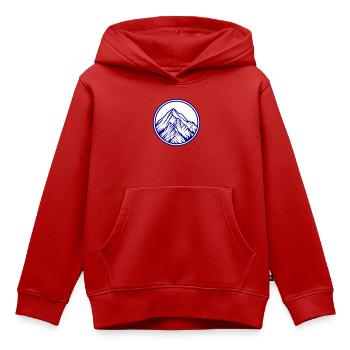 Berge Symbol Felsen - Kinder Premium Organic Hoodie - Rot - Vorne - AI Model Kid Female (0cm)