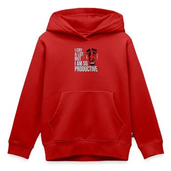 I Cry A Lot But I Am So Productive Lustig Emotion - Kinder Premium Organic Hoodie - Rot - Vorne - AI Model Kid Female (0cm)