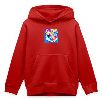Explosion of colour in watercolour - Kids Premium Organic Hoodie - red - Front - AI Model Kid Female (0cm)