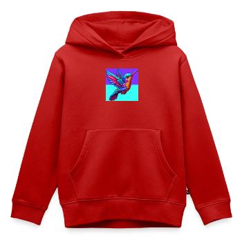 Kolibri - Kinder Premium Organic Hoodie - Rot - Vorne - AI Model Kid Female (0cm)