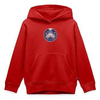 Kosmischer Lotusgarten - Kinder Premium Organic Hoodie - Rot - Vorne - AI Model Kid Female (0cm)