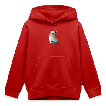 Whistling Hare - Kids Premium Organic Hoodie - red - Front - AI Model Kid Female (0cm)