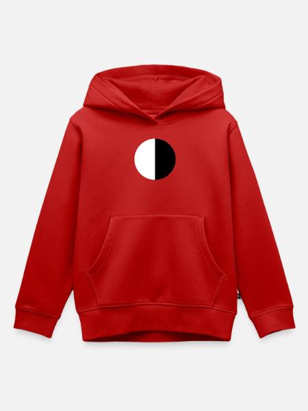 Halbmond Blockgrafik Weiß und Schwarz - Kinder Premium Organic Hoodie - Rot