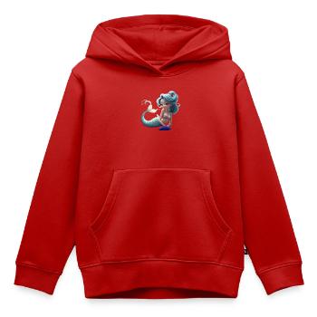 Reine des sirènes bleu corail - Sweat Premium à capuche enfant bio - rouge - Devant - AI Model Kid Female (0cm)