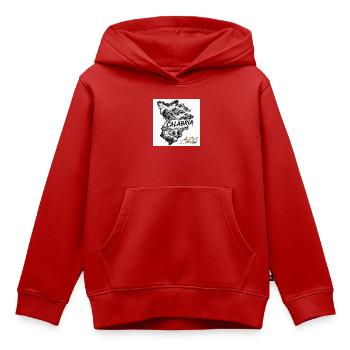 Azzo Calabria Skizzenkarte  - Kinder Premium Organic Hoodie - Rot - Vorne - AI Model Kid Female (0cm)