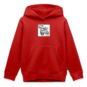Azzo Puglia Skizzenkarte  - Kinder Premium Organic Hoodie - Rot - Vorne - AI Model Kid Female (0cm)