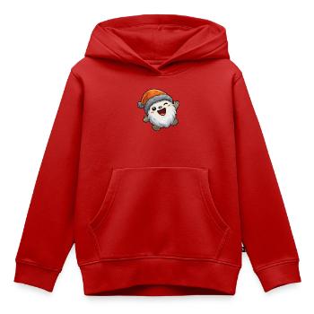 Fröhlicher Schneeball mit Santa Hut - Kinder Premium Organic Hoodie - Rot - Vorne - AI Model Kid Female (0cm)