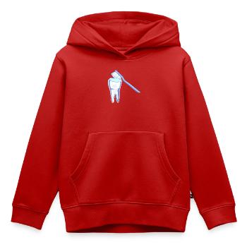 Zahnputz Helden Design - Kinder Premium Organic Hoodie - Rot - Vorne - AI Model Kid Female (0cm)