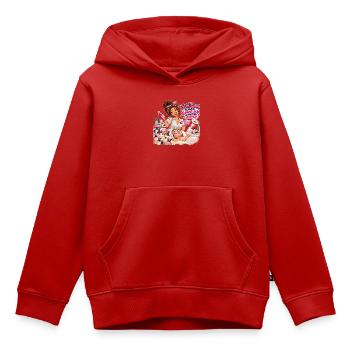 Glow Joy Kosmetikerin - Kinder Premium Organic Hoodie - Rot - Vorne - AI Model Kid Female (0cm)