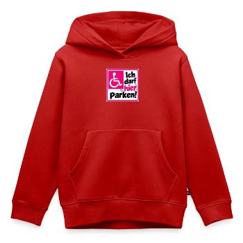 Ich darf hier Parken Sign - Kinder Premium Organic Hoodie - Rot - Vorne - AI Model Kid Female (0cm)