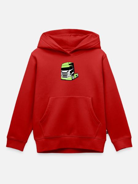 Camion V8 saisissant - Sweat Premium à capuche enfant bio - rouge