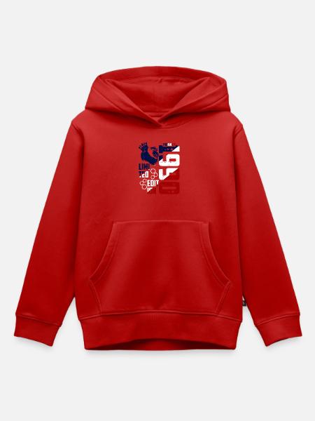 1990 Geboren in Frankreich - Kinder Premium Organic Hoodie - Rot