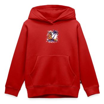 Squirrel Summer Comic - Sweat Premium à capuche enfant bio - rouge - Devant - AI Model Kid Female (0cm)