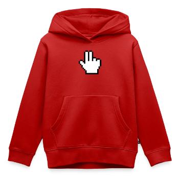 Main de souris 2 doigts - Sweat Premium à capuche enfant bio - rouge - Devant - AI Model Kid Female (0cm)