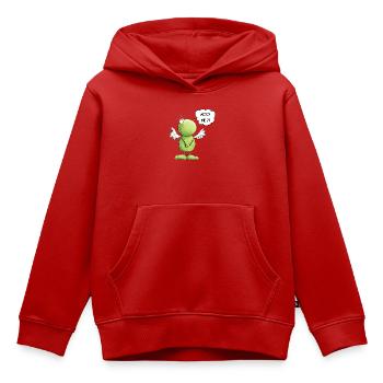 Frosch Engel Unschuld Who Me Spruch - Kinder Premium Organic Hoodie - Rot - Vorne - AI Model Kid Female (0cm)