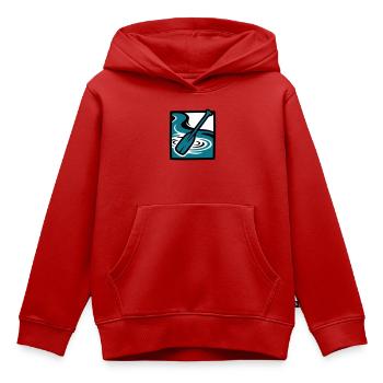 Icône de l’eau de la rivière Paddle - Sweat Premium à capuche enfant bio - rouge - Devant - AI Model Kid Female (0cm)