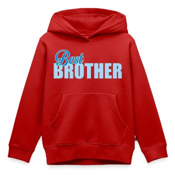 Bester Bruder aller Zeiten Geschenk blaue Typografie - Kinder Premium Organic Hoodie - Rot - Vorne - AI Model Kid Female (0cm)