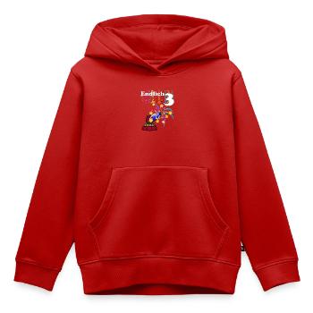 Finally 3 - 3rd Birthday with Confetti - Kids Premium Organic Hoodie - red - Front - AI Model Kid Female (0cm)