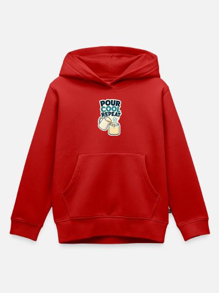 POUR COOL REPEAT - Kinder Premium Organic Hoodie - Rot