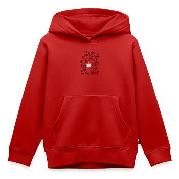 Cake Candle Linear Drawing - Kids Premium Organic Hoodie - red - Front - AI Model Kid Female (0cm)