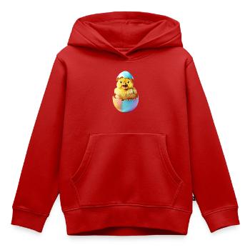 Kueken-Osterei - Kinder Premium Organic Hoodie - Rot - Vorne - AI Model Kid Female (0cm)