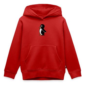 Minimalistischer Pinguin - Kinder Premium Organic Hoodie - Rot - Vorne - AI Model Kid Female (0cm)