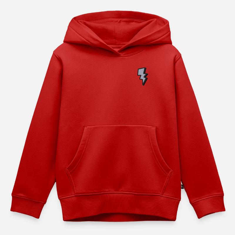 Éclair - Sweat Premium à capuche enfant bio - rouge