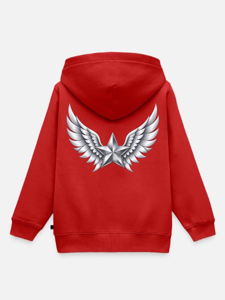 Engelsflügel Stern - Kinder Premium Organic Hoodie - Rot