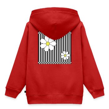 Stripes & Flowers - Kinder Premium Organic Hoodie - Rot - Hinten - AI Model Kid Female (0cm)