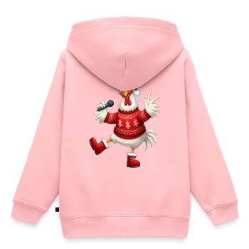 Urlaub Singende Henne Pullover - Kinder Premium Organic Hoodie - Rosa - Hinten - AI Model Kid Female (0cm)