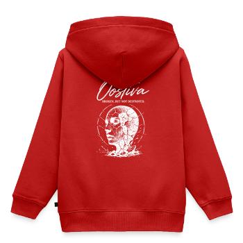 Porzellanbruch Gesicht - Kinder Premium Organic Hoodie - Rot - Hinten - AI Model Kid Female (0cm)