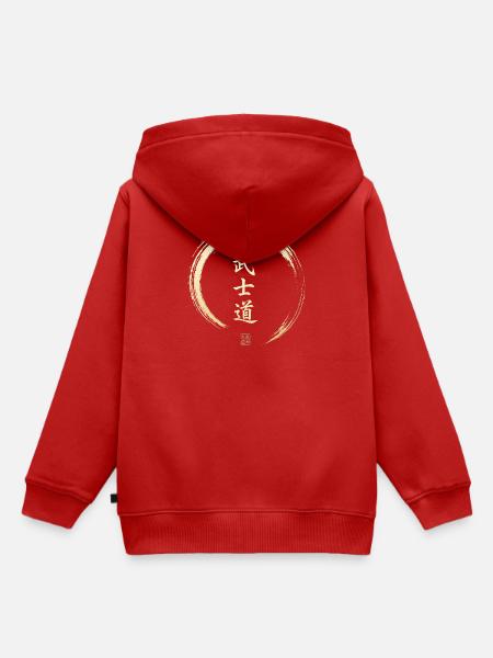 Bushido Enso Samurai-Zeichen - Kinder Premium Organic Hoodie - Rot