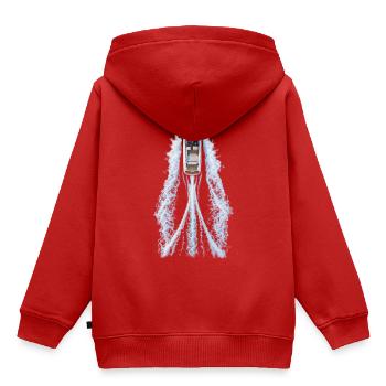 TopAnsicht Jacht mit Wasserwirbel - Kinder Premium Organic Hoodie - Rot - Hinten - AI Model Kid Female (0cm)