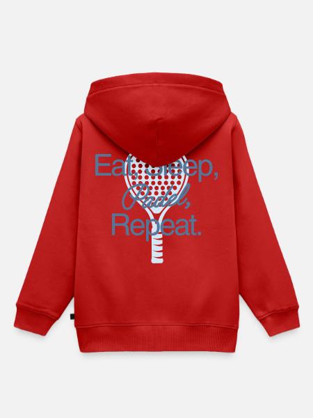 Eat Sleep Padel Repeat - Kinder Premium Organic Hoodie - Rot
