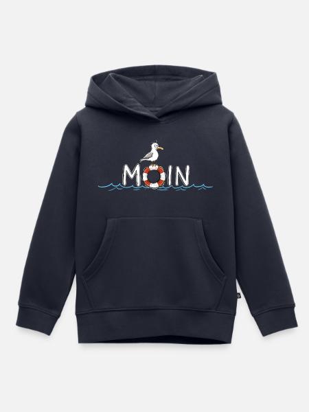 Moin Spruch Möwe Rettungsring Maritim - Kinder Premium Organic Hoodie - Navy