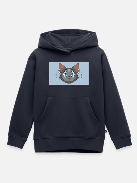 Cat Design  - Kinder Premium Organic Hoodie - Navy