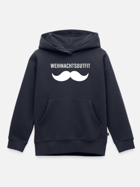 Weihnachtsoutfit mit Schnurrbart - Kinder Premium Organic Hoodie - Navy